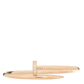 CARTIER 18K Pink Gold Diamond Juste Un Clou Bracelet 16