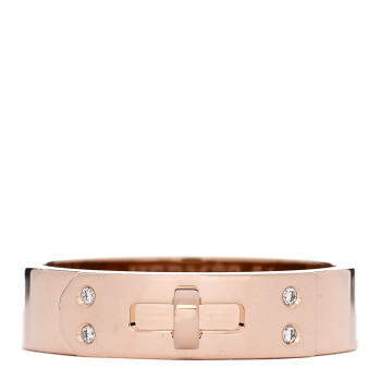 HERMES 18K Rose Gold Diamond PM Kelly Ring 54 7