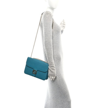 GUCCI Dollar Calfskin Interlocking G Shoulder Bag Deep Cobalt