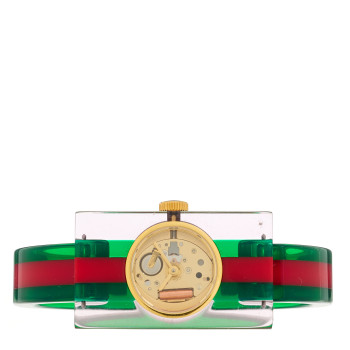 GUCCI Stainless Steel Plexiglass 24mm Quartz Watch
