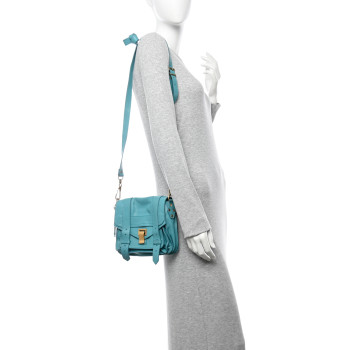 PROENZA SCHOULER Lambskin PS1 Mini Pouch Messenger Bag Lagoon