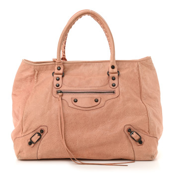BALENCIAGA Agneau Classic Hardware S Sunday Tote Vieux Rose