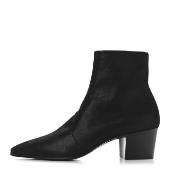 SAINT LAURENT Vassili Metallic Suede 60 Zip Ankle Zip Mens Boots 43 Black
