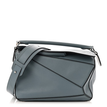 LOEWE Calfskin Small Puzzle Bag Stone Blue