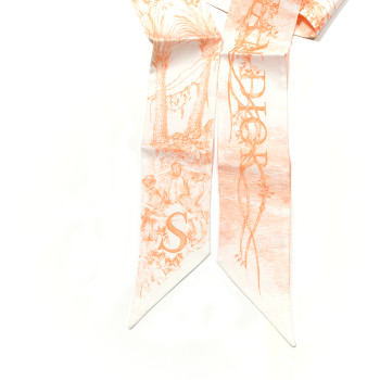 CHRISTIAN DIOR Silk ABCDior "S" Mitzah Scarf Rose