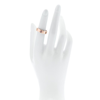 CARTIER 18K Pink Gold Pink Sapphire 5.5mm LOVE Ring 50 5.25