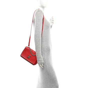 LOUIS VUITTON Calfskin Lockme II Chain Bag BB Rubis