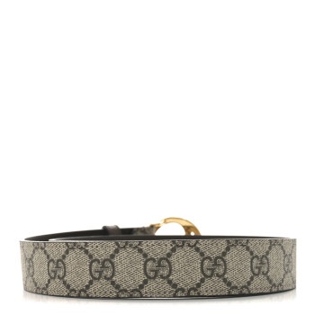 GUCCI GG Supreme Monogram Textured Dollar Calfskin Blondie 30mm Belt 75 30 Beige Ebony New Acero