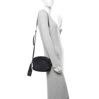 GUCCI Pebbled Calfskin Small Soho Disco Bag Black
