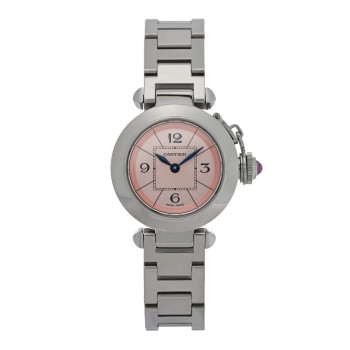 CARTIER Stainless Steel 27mm Miss Pasha Quartz Watch Pink