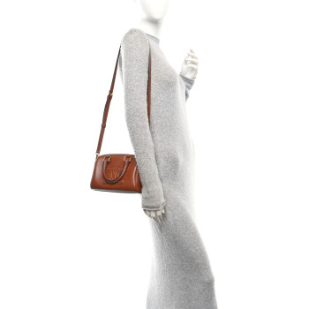 CELINE Smooth Calfskin Triomphe Small Boston Bag Tan