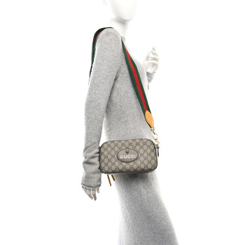 GUCCI GG Supreme Monogram Web Neo Vintage Shoulder Bag Beige New Acero Crop
