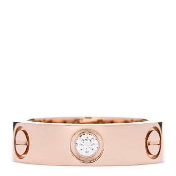 CARTIER 18K Pink Gold 3 Diamond 5.5mm LOVE Ring 50 5.25