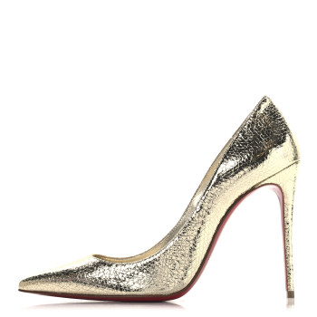 CHRISTIAN LOUBOUTIN Specchio Vintage Kate 100 Pumps 38 Gold