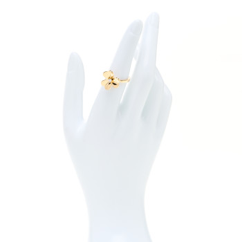 VAN CLEEF & ARPELS 18K Yellow Gold Diamond Small Frivole Ring 53 6.5
