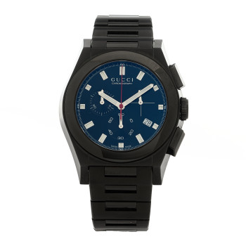 GUCCI Stainless Steel 44mm Pantheon Chronograph Quartz Watch Black