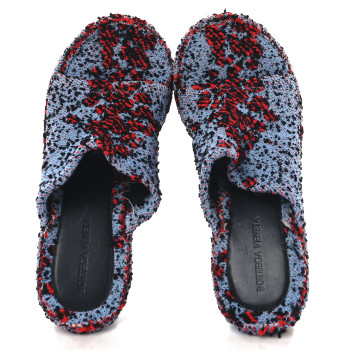 BOTTEGA VENETA Boucle Slide Platform 115 Wedge Sandals 41 Red Blue
