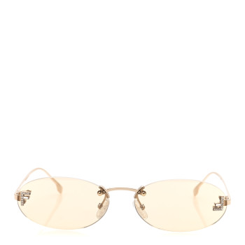 FENDI Metal Crystal Fendi First Oval Sunglasses FE4075US Gold Pink