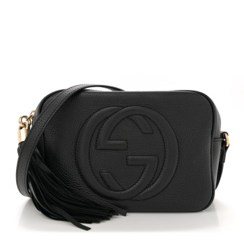 GUCCI Pebbled Calfskin Small Soho Disco Bag Black