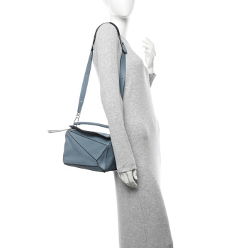 LOEWE Calfskin Small Puzzle Bag Stone Blue