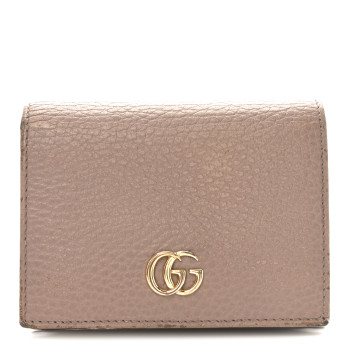 GUCCI Dollar Calfskin GG Marmont Card Case Box Porcelain Rose