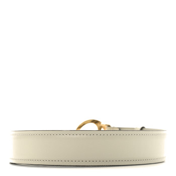 GUCCI Ciny Lux Calfskin Blondie 30mm Belt 100 40 Mystic White
