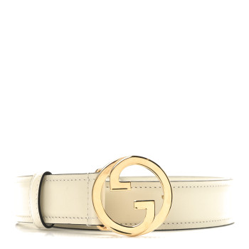 GUCCI Ciny Lux Calfskin Blondie 30mm Belt 100 40 Mystic White