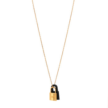 HERMES Swift Small O'Kelly Pendant Necklace Black