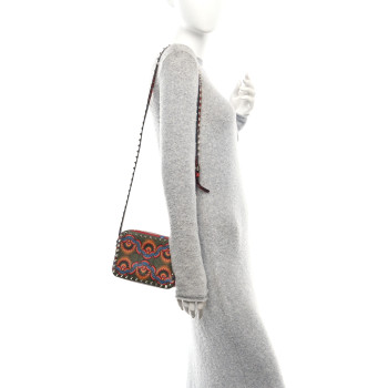 VALENTINO GARAVANI Vitello Enchanted Wonderland Rockstud Camera Crossbody Bag Multicolor