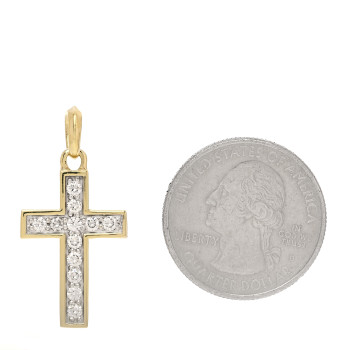 DAVID YURMAN 18K Yellow Gold Diamond 23mm Amulet Cross Pendant