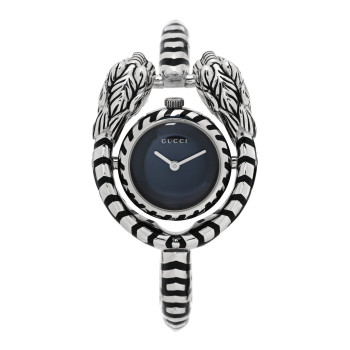 GUCCI Sterling Silver Black Mother of Pearl 23mm Dionysus Quartz Watch