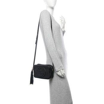 GUCCI Pebbled Calfskin Small Soho Disco Bag Black