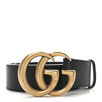 GUCCI Calfskin Double G 40mm Belt 85 34 Black
