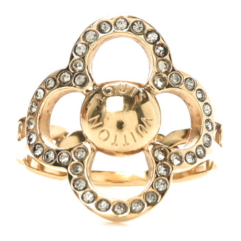 LOUIS VUITTON Strass Encrusted Flower Power Ring L