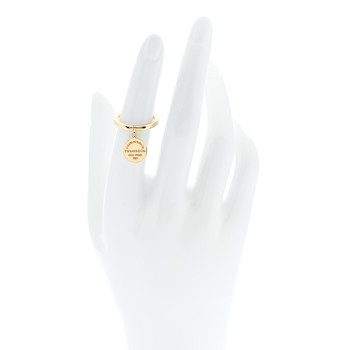 TIFFANY 18K Yellow Gold Return to Tiffany Round Tag Ring 49 5