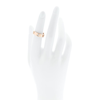 CARTIER 18K Pink Gold 3 Diamond 5.5mm LOVE Ring 50 5.25