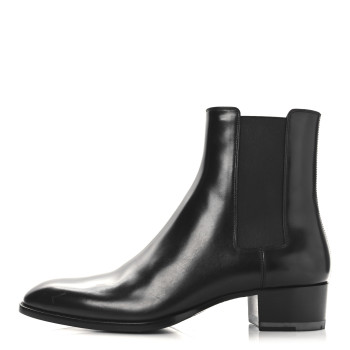 SAINT LAURENT Calfskin Mens Wyatt 40 Chelsea Boots 43 Sparrow Brown