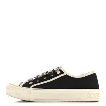 CHRISTIAN DIOR Canvas Walk'N'Dior Low Top Sneakers 37.5 Black