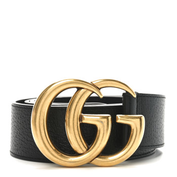 GUCCI Textured Calfskin Double G 40mm Belt 105 42 Black