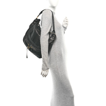 CHLOE Snakeskin Large Marcie Hobo Black