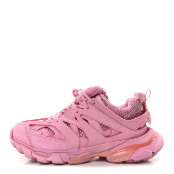 BALENCIAGA Mesh Nubuck Effect Fabric LED Womens Track Sneakers 39 Pink