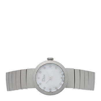 CHRISTIAN DIOR Stainless Steel Diamond Mother of Pearl 23mm La D De Dior Quartz Watch