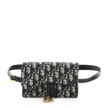 CHRISTIAN DIOR Oblique Saddle Belt Bag Blue