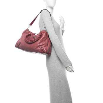 BALENCIAGA Agneau Giant 12 Rose Gold Hardware City Cassis