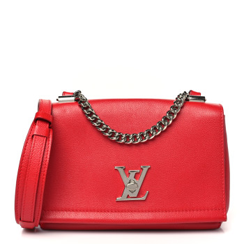 LOUIS VUITTON Calfskin Lockme II Chain Bag BB Rubis