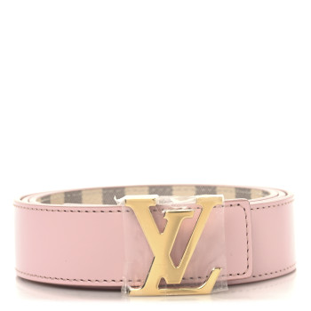 LOUIS VUITTON Damier Azur 30mm LV Initiales Reversible Belt 90 36 Pink