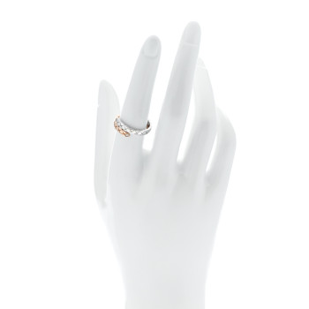 CHANEL 18K White Beige Gold Diamond Coco Crush Toi et Moi Ring 54 7