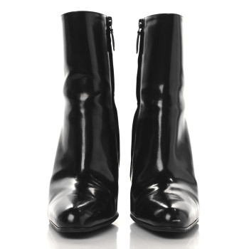 BALENCIAGA Patinated Calfskin Round Toe 110 Booties 38 Black