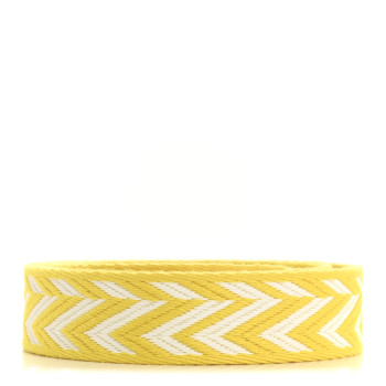 HERMES Toile Swift 25mm Sangle ZigZag Shoulder Strap Jaune De Naples White