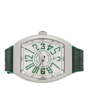FRANCK MULLER Stainless Steel Alligator 45mm Vanguard Automatic Watch Green V45SCDT